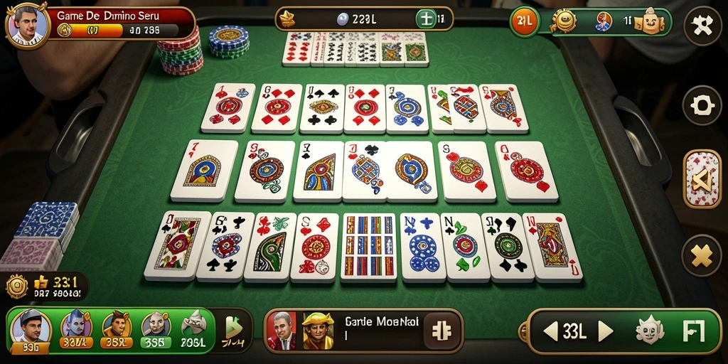 Screenshot utama gameplay Domino dari game 33L yang seru.