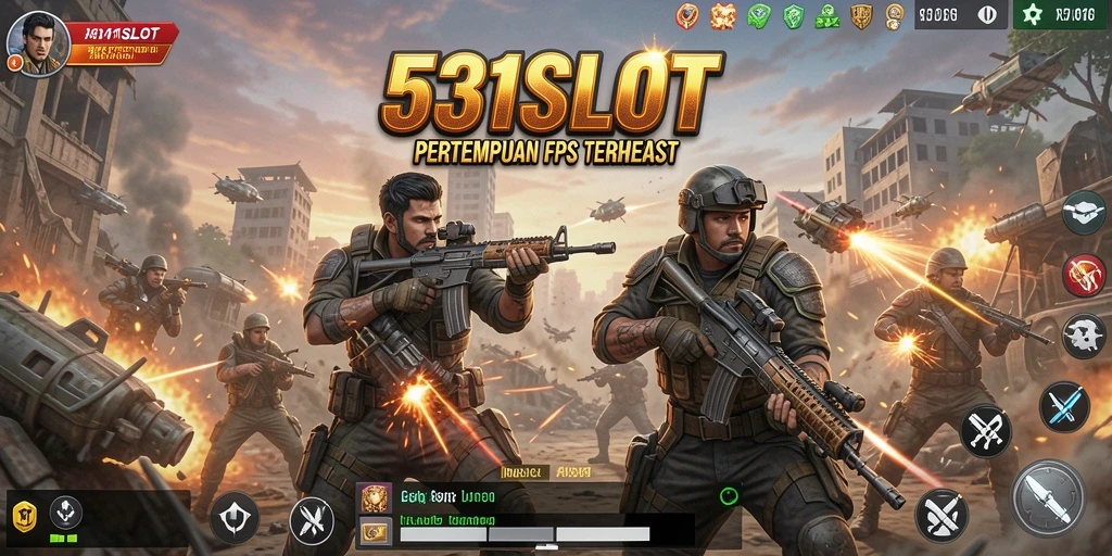 Tampilan gameplay mendebarkan di 531SLOT dengan aksi FPS intens.