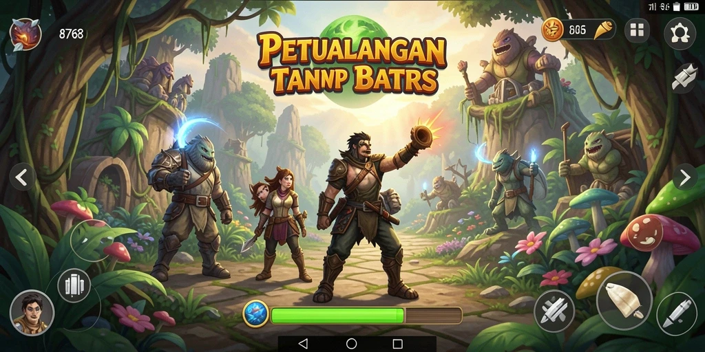 Tangkapan layar gameplay 8768 yang menunjukkan aksi petualangan seru.
