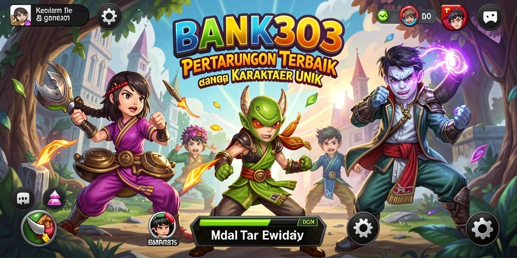 Tangkapan layar gameplay BANK303 menunjukkan duel seru antar karakter.