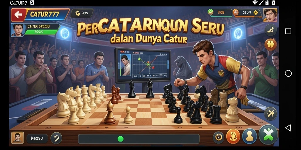 Tampilan gameplay seru di CATUR777 saat pertarungan berlangsung.