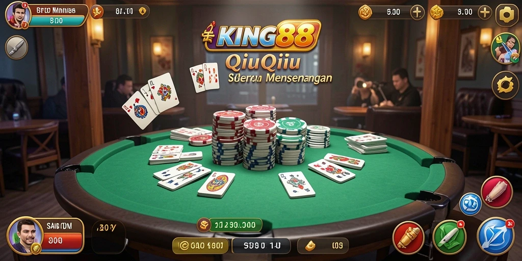 Menampilkan gameplay seru QiuQiu di KING88.