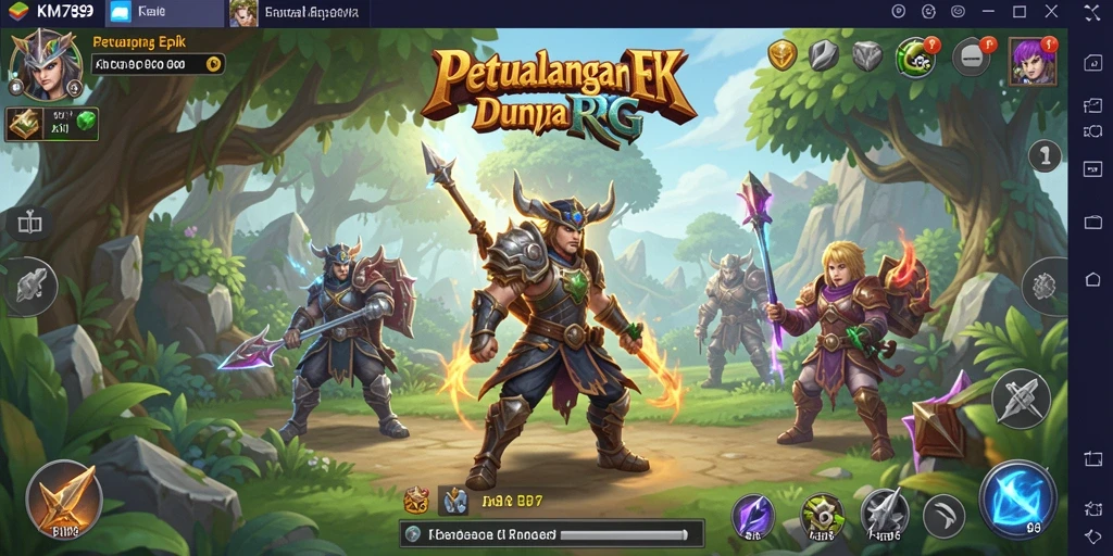 Screenshot menunjukkan pemain mengalahkan monster dalam pertarungan RPG yang mendebarkan.