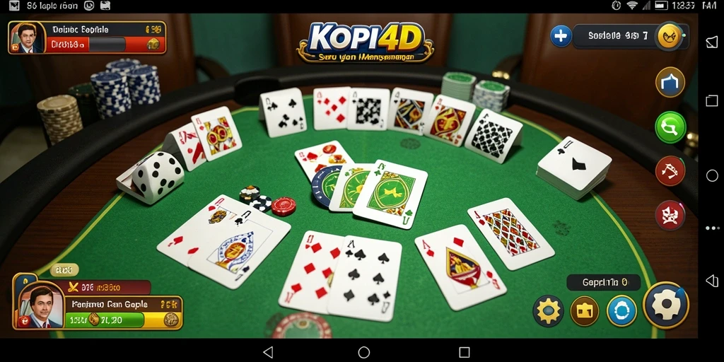 Screenshot utama KOPI4D menampilkan gameplay Gaple yang seru.