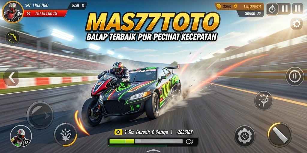 Screenshot menampilkan gameplay balap seru di MAS77TOTO.