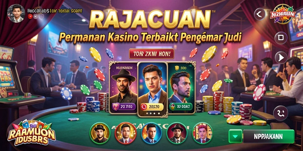 Tampilan gameplay RAJACUAN dengan grafis menawan dan efek suara yang mendebarkan.