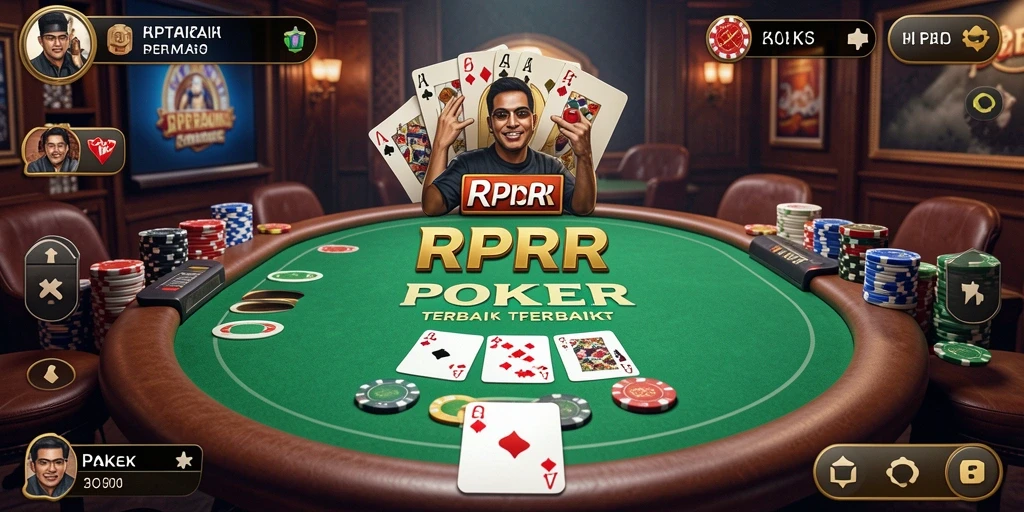 Screenshot gameplay RPRR yang menampilkan aksi Poker yang mendebarkan.