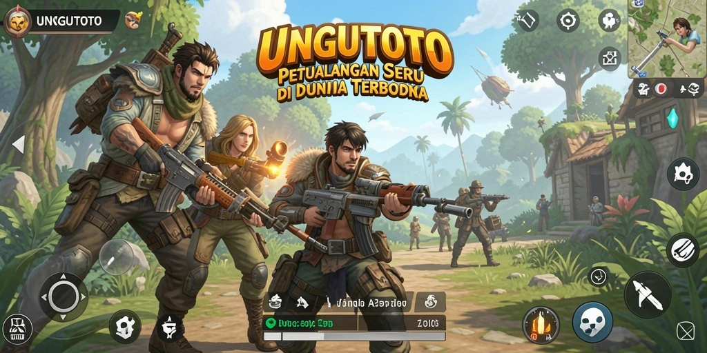 Screenshot gameplay UNGUTOTO menampilkan eksplorasi dunia terbuka yang memukau.